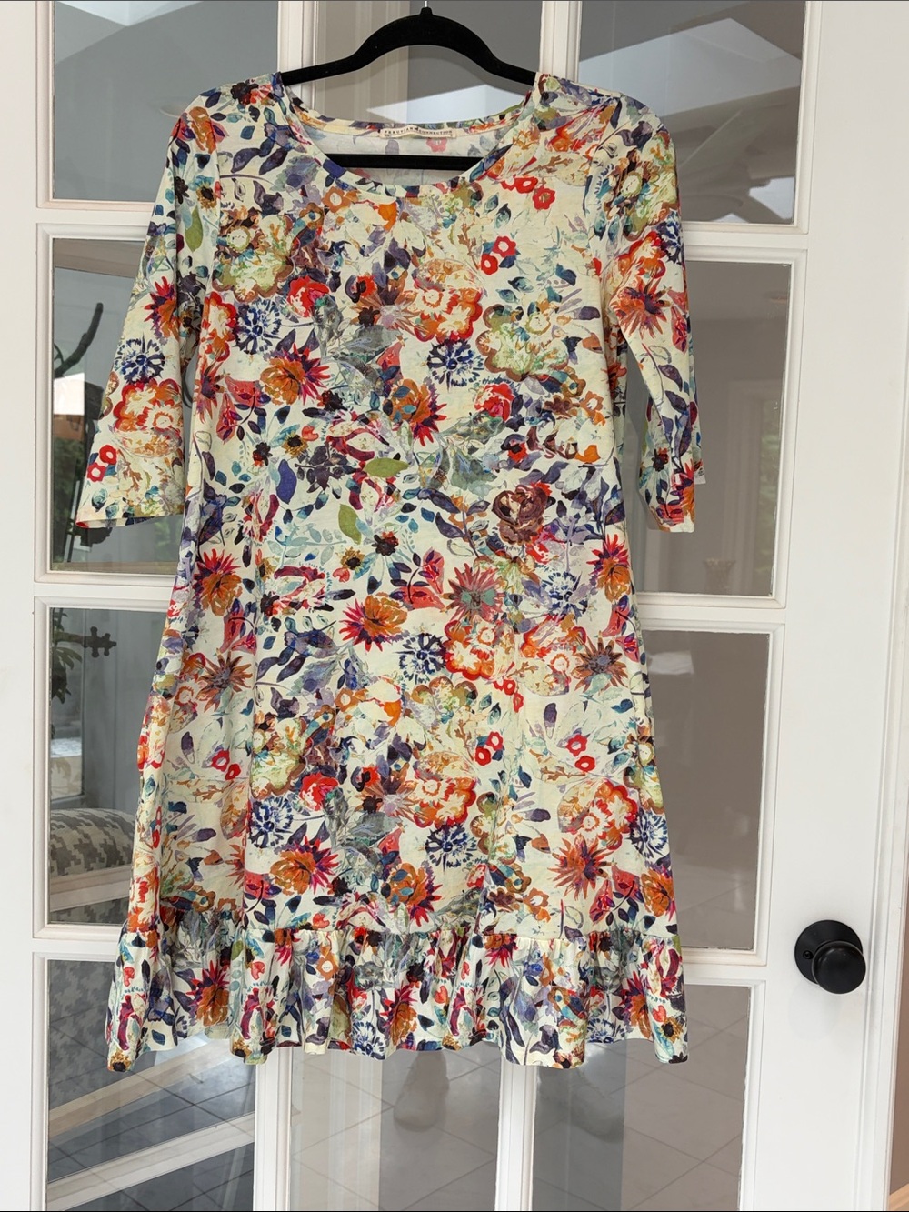 Peruvian Connection Ruffle Hem Dress - Sz S NWOT